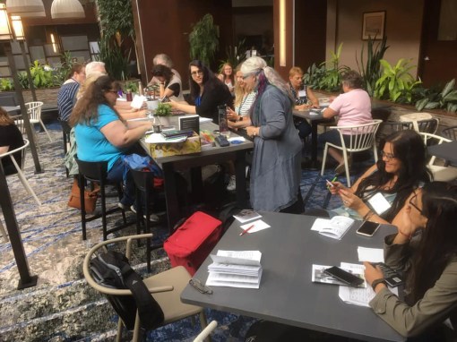 WWC2019- Prompt Poetry in the cafe atrium